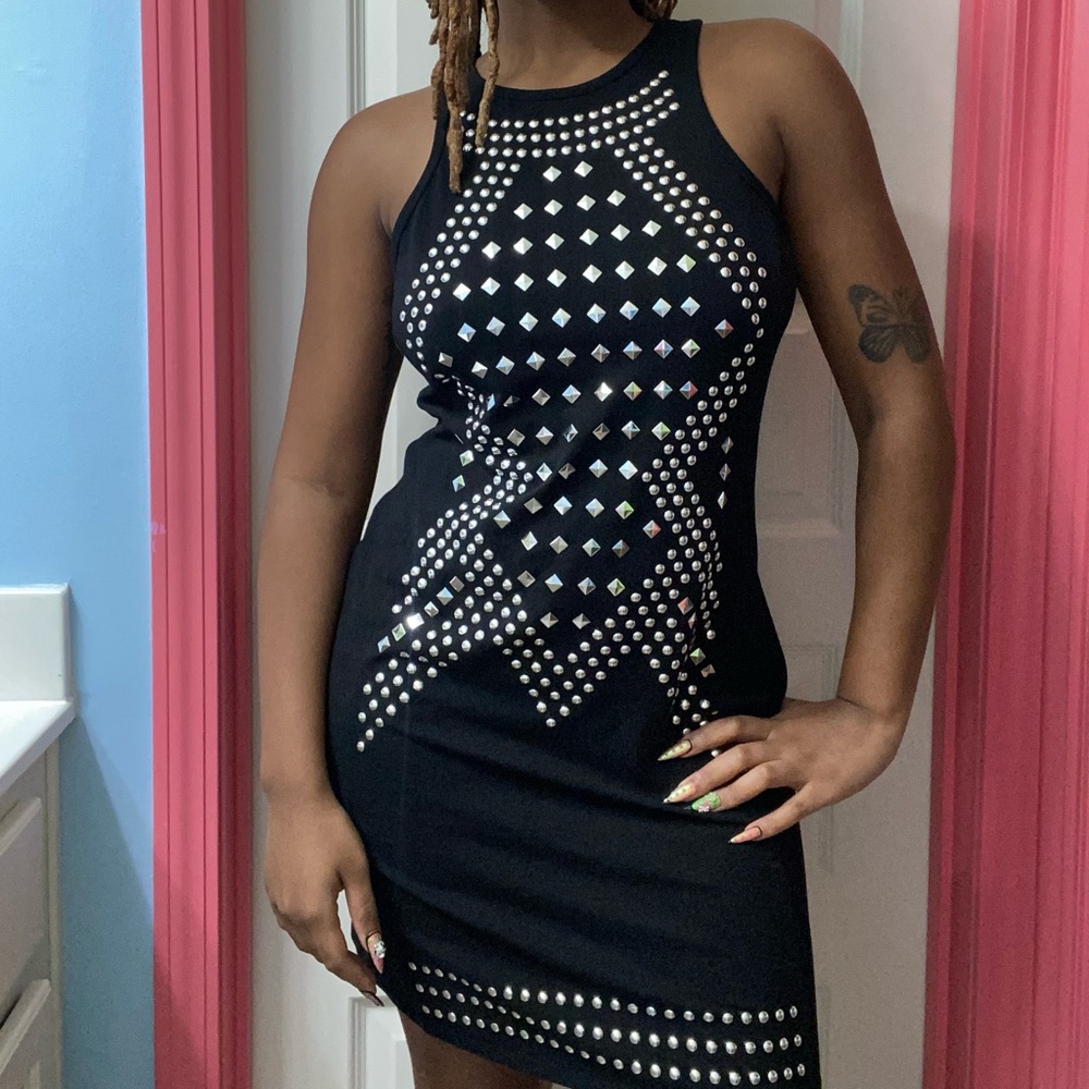 Vintage Y2K Black Studded Dress 🖤